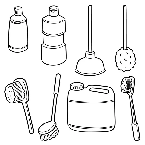 Set Vettore Detergente Servizi Igienici — Vettoriale Stock