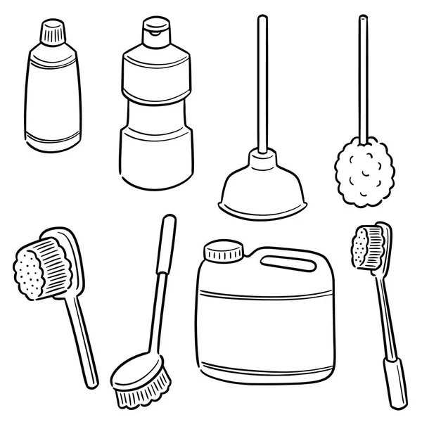 Vector Set Voor Toilet Schoner — Stockvector