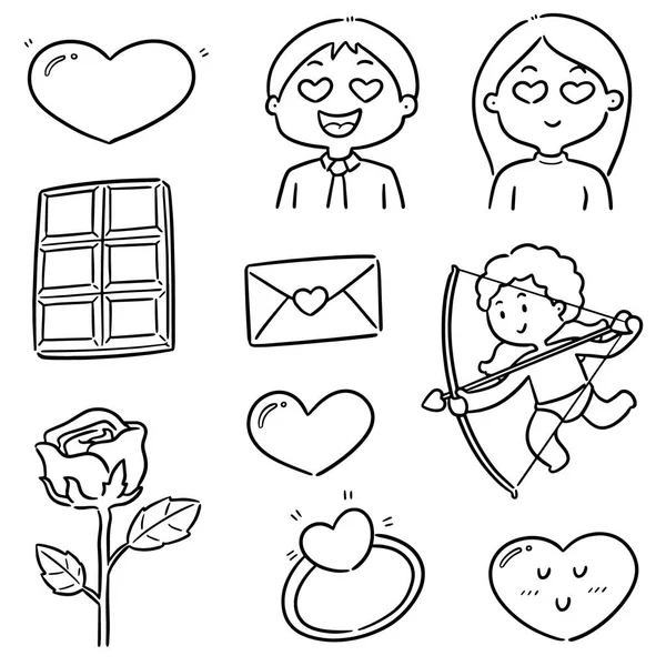 Vector Set Valentine Cartoon — Stock Vector