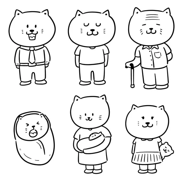 고양이 가족의 — 스톡 벡터