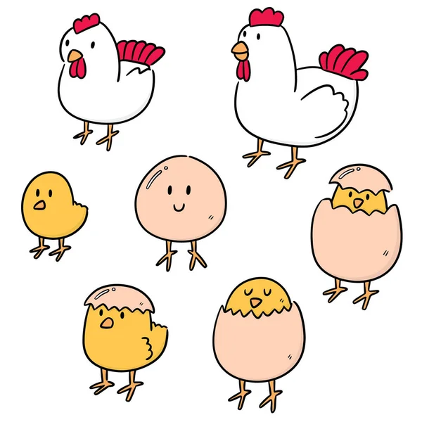 Vector Set Chicken Egg — Stock Vector