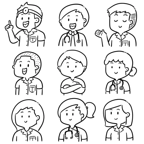 Vector Set Medical Staff — Stock Vector