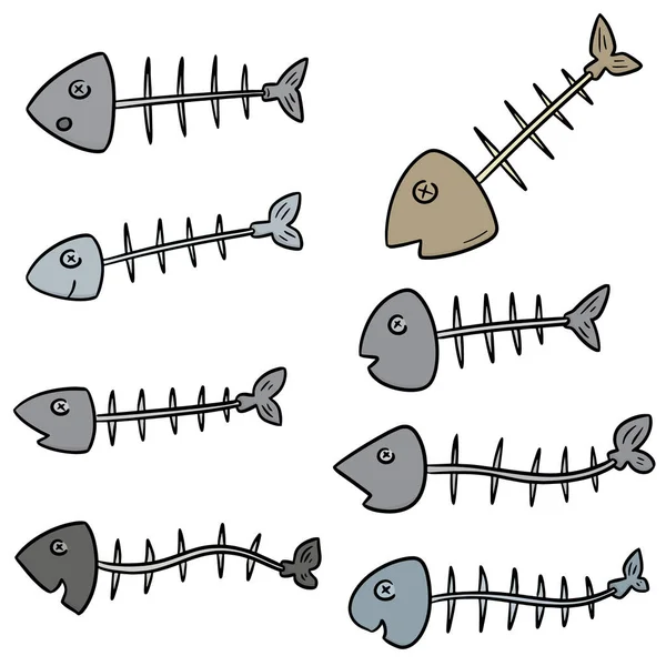 Векторный Набор Рыбных Костей — стоковый вектор
