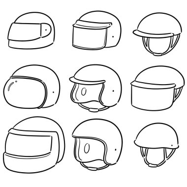 motosiklet kask vektör kümesi