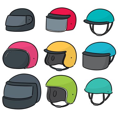 motosiklet kask vektör kümesi