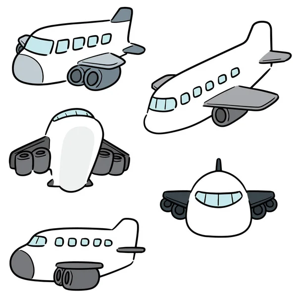 Vector Set Airplane — Stock Vector