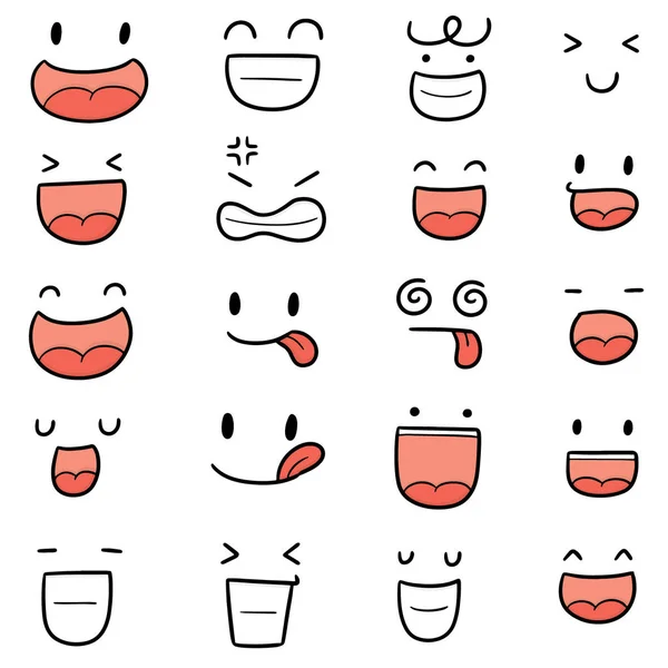 Vector Set Cartoon Face — 스톡 벡터