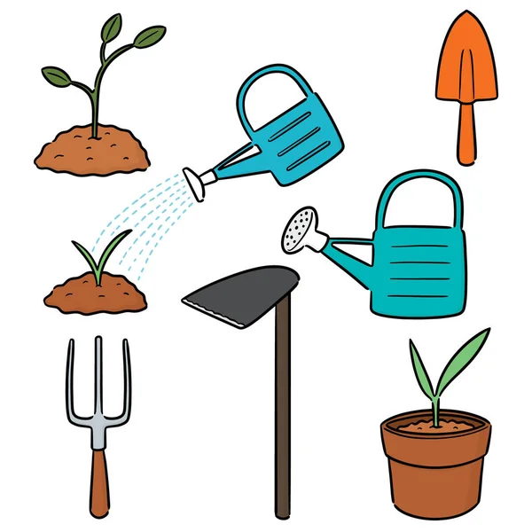 Vector Conjunto Herramienta Jardinería — Archivo Imágenes Vectoriales