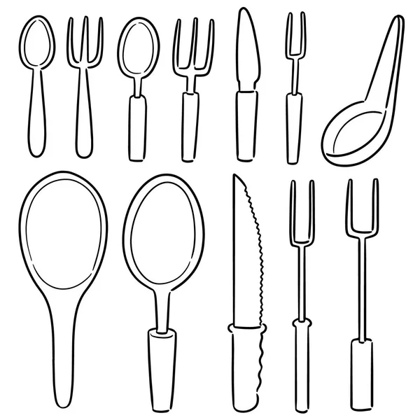 Vector Set Tableware — Stock Vector