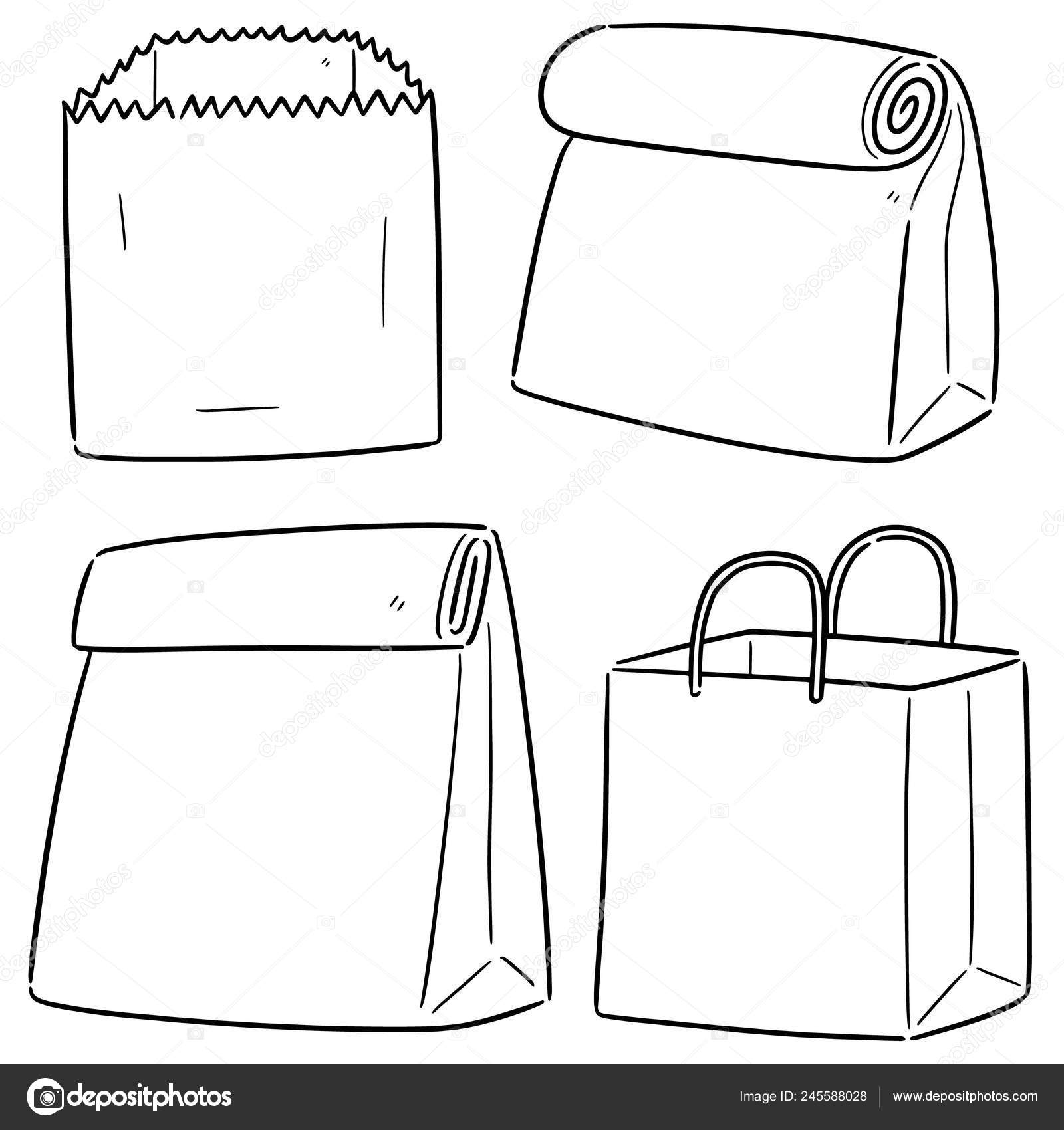 Template Paper Bag Vector Bag Vector Shopping Bag On Line Shopping - Main Image