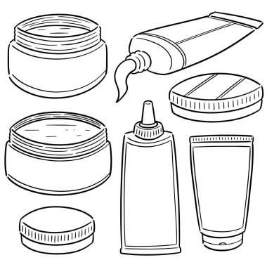 topikal kozmetik ve topikal tıp vektör kümesi