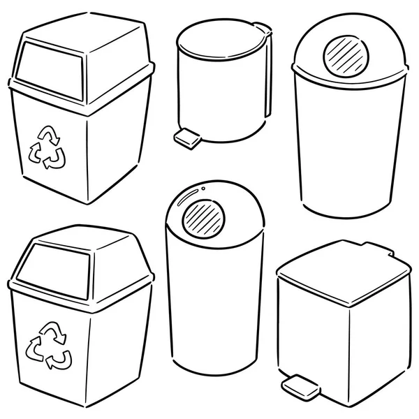 Zestaw Wektorowy Śmieci Przeznaczonych Recyklingu — Wektor stockowy