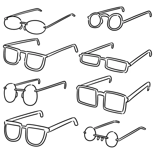 Vector Set Eyeglasses — Stock Vector