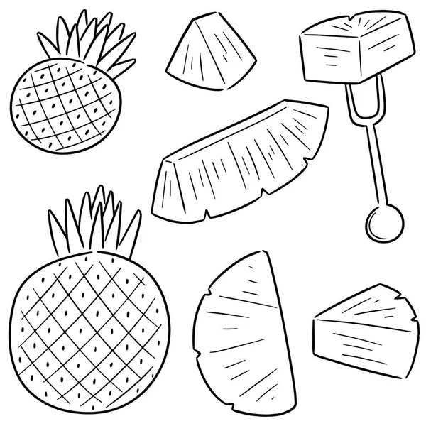 Jeu Vectoriel Ananas — Image vectorielle