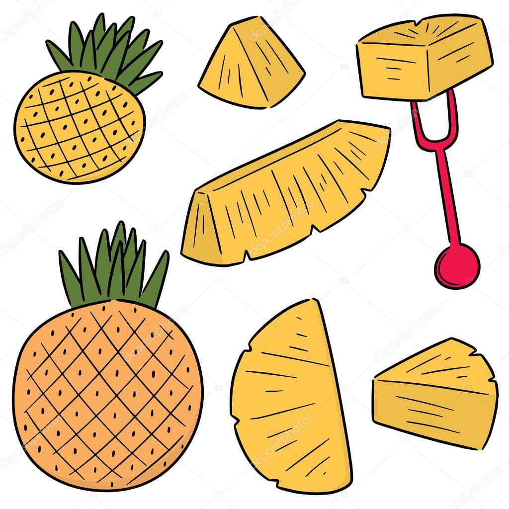 vector set of pineapple