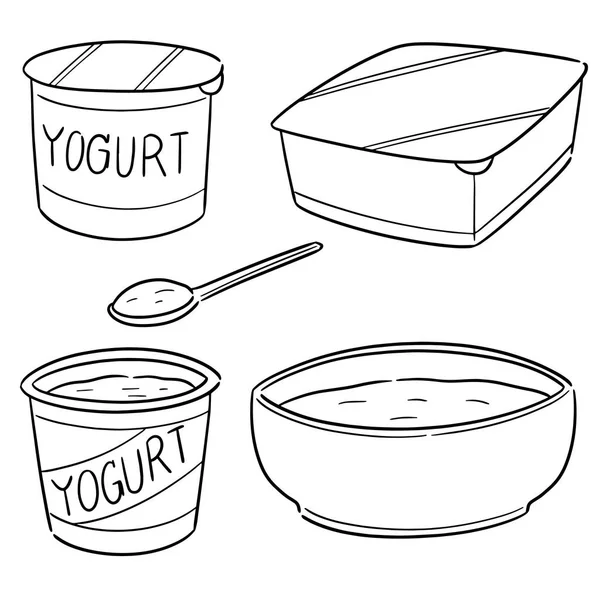 Conjunto vetorial de iogurte —  Vetores de Stock