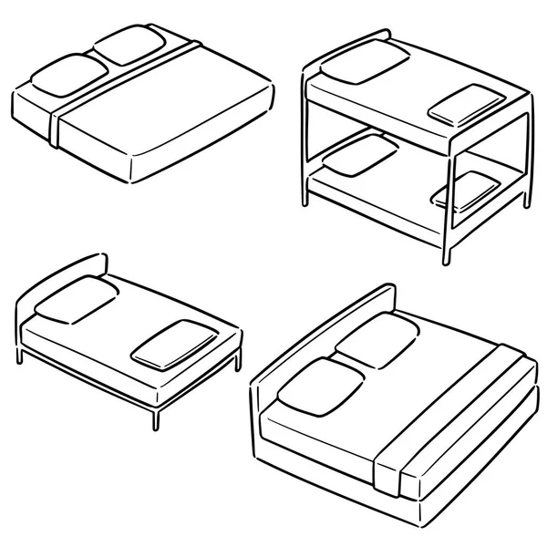 Vector conjunto de cama — Archivo Imágenes Vectoriales