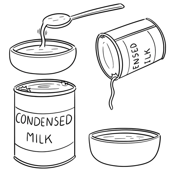 Conjunto vetorial de leite condensado — Vetor de Stock