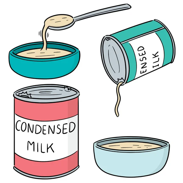 Jeu vectoriel de lait condensé — Image vectorielle