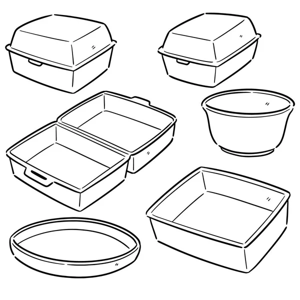 Ensemble vectoriel de récipient en mousse — Image vectorielle