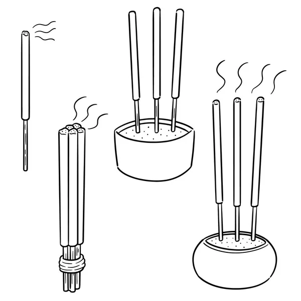 Ensemble vectoriel de bâton d'encens — Image vectorielle