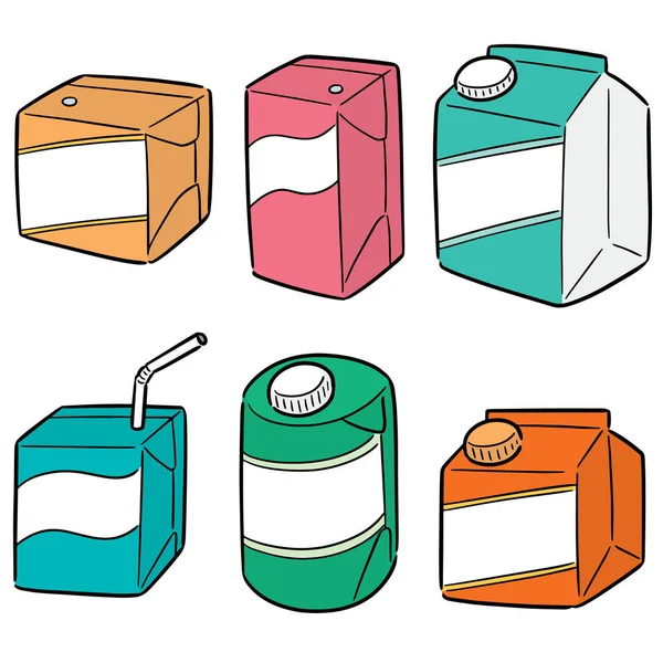 Vector conjunto de caja de bebidas — Vector de stock