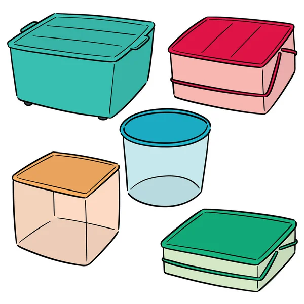 Vector set of plastic container — Stock Vector