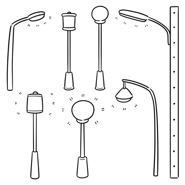 Vector conjunto de lámpara al aire libre — Vector de stock