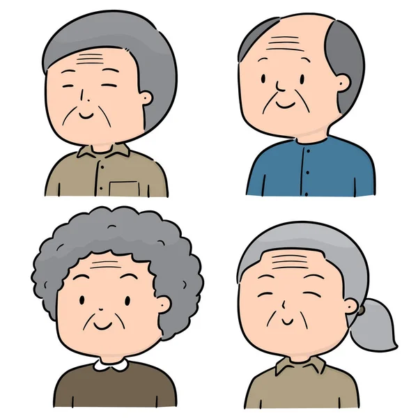 Векторный набор старших людей — стоковый вектор