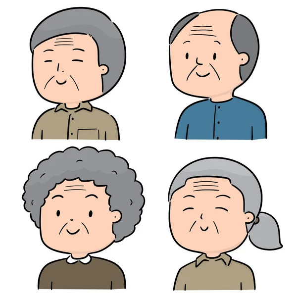 Vector conjunto de personas mayores — Vector de stock