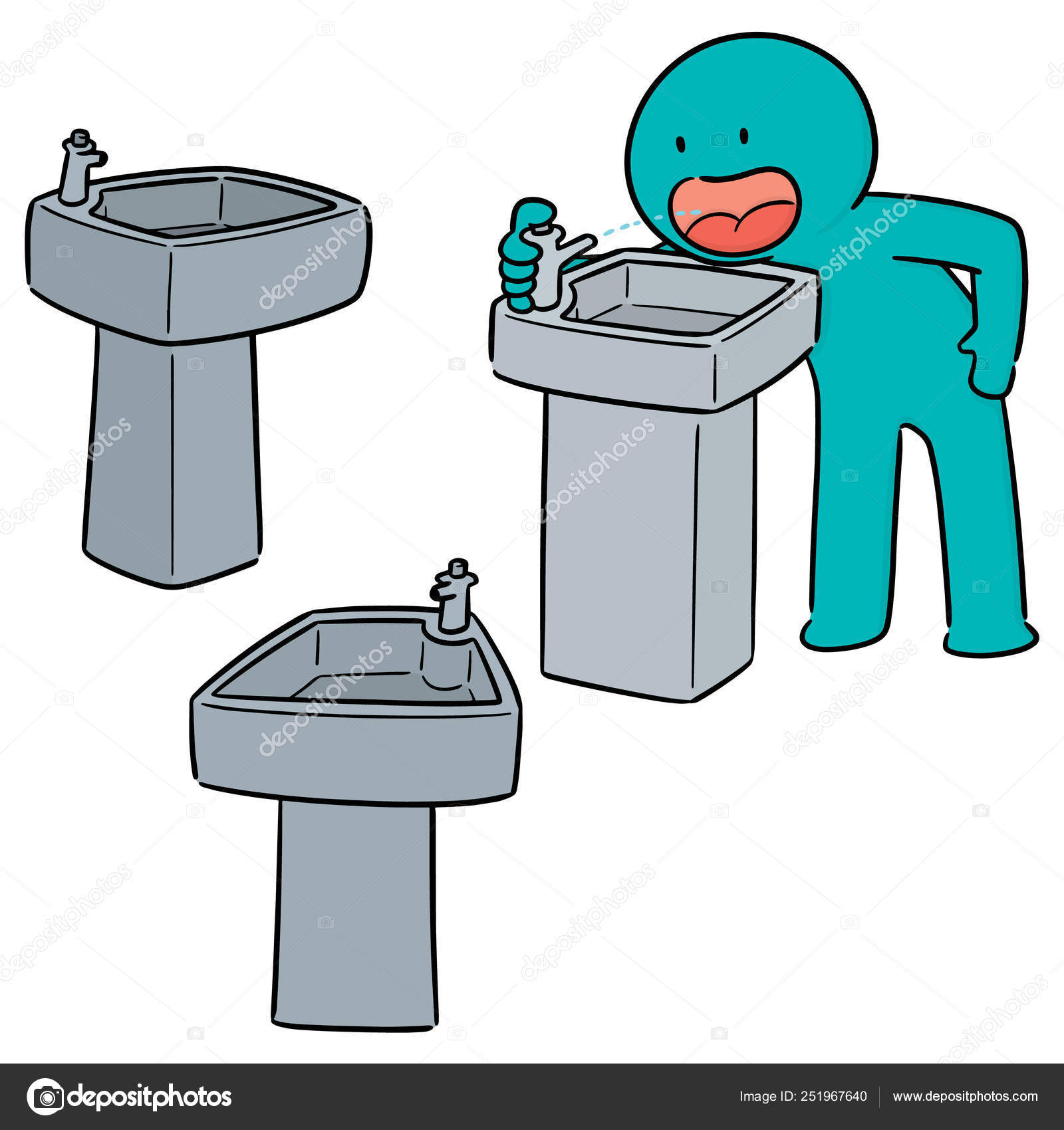 Images vectorielles pour Fontaine à eau potable, image size:1600x1700