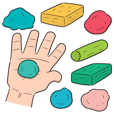 vector set of clay for kid clipart