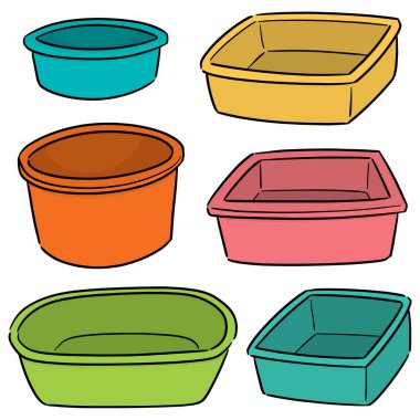 vektör set plastik Havzası