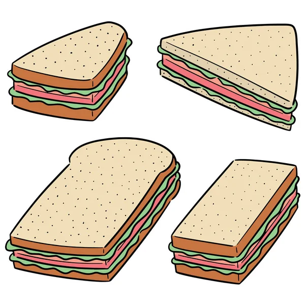 Insieme vettoriale di sandwich — Vettoriale Stock