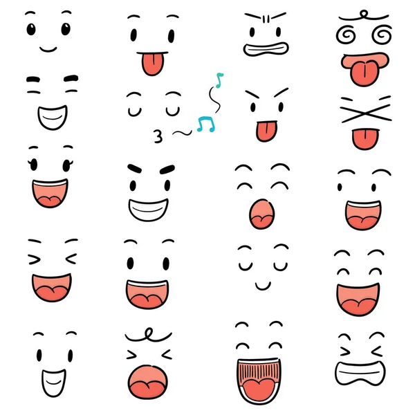 Vector conjunto de cara de dibujos animados — Vector de stock