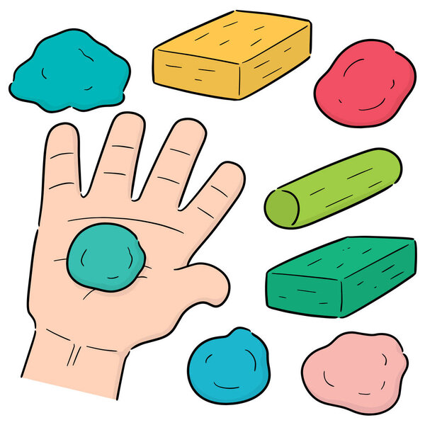 vector set of clay for kid
