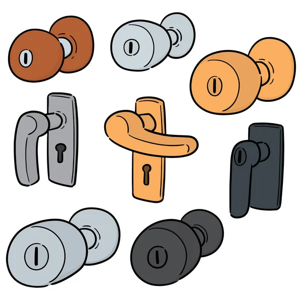 Vector set of door knob — Stock Vector