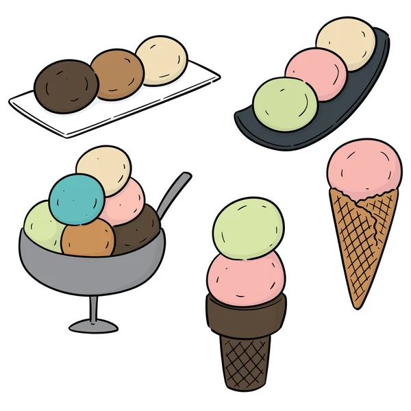 Conjunto vectorial de helados — Archivo Imágenes Vectoriales