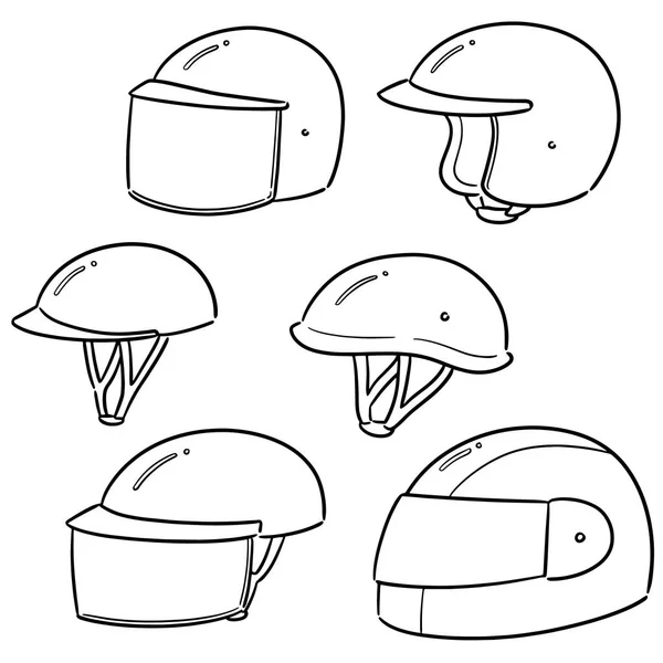 Vector conjunto de casco de motocicleta — Archivo Imágenes Vectoriales