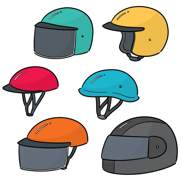 Векторний набір мотоциклетного шолома — стоковий вектор