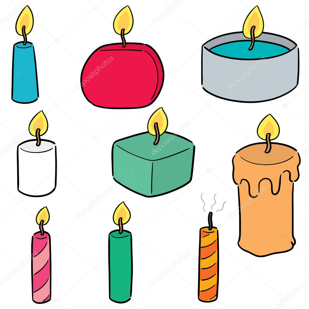 vector set of candle