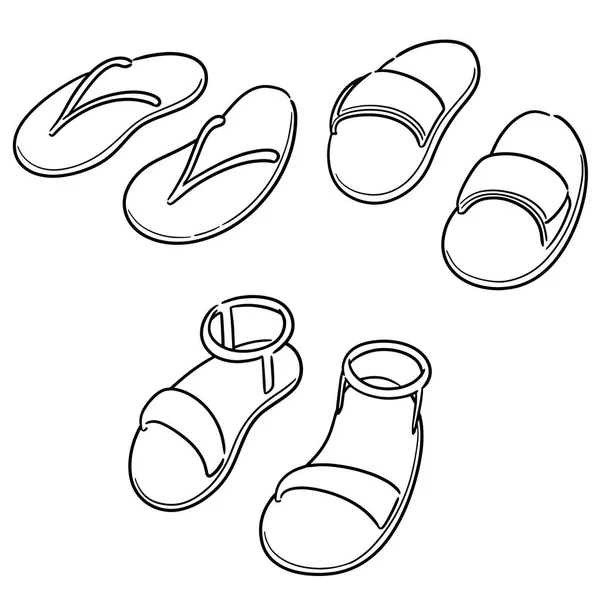 Vectorset slippers — Stockvector