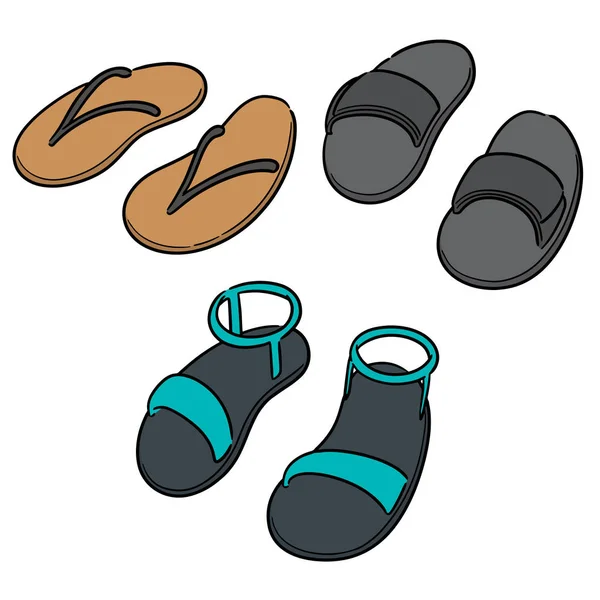 Juego vectorial de zapatillas — Vector de stock