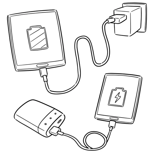 Vector set van smartphone opladen — Stockvector