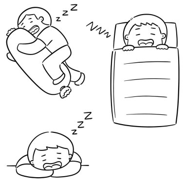 Erkekler uyku vector set