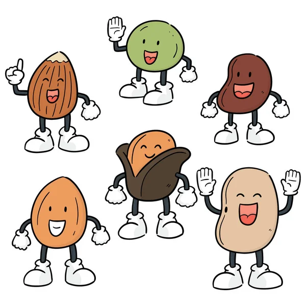 向量集的豆子卡通 — 图库矢量图片