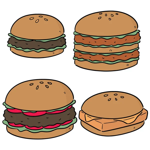Jeu vectoriel de hamburger — Image vectorielle