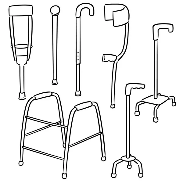 Vector set of walking stick — Stock Vector