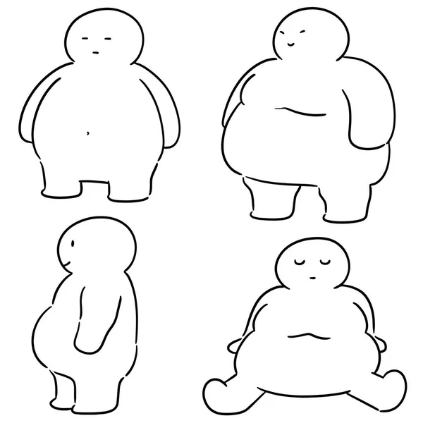 Векторный набор толстых людей — стоковый вектор