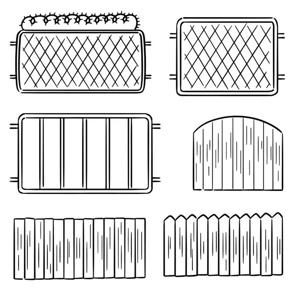 Vectorset van het hek — Stockvector